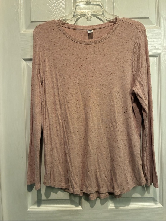 Old Navy Tops - Old Navy Long-Sleeve Crewneck Top in Dusty Pink Speckle